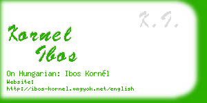 kornel ibos business card