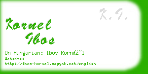 kornel ibos business card